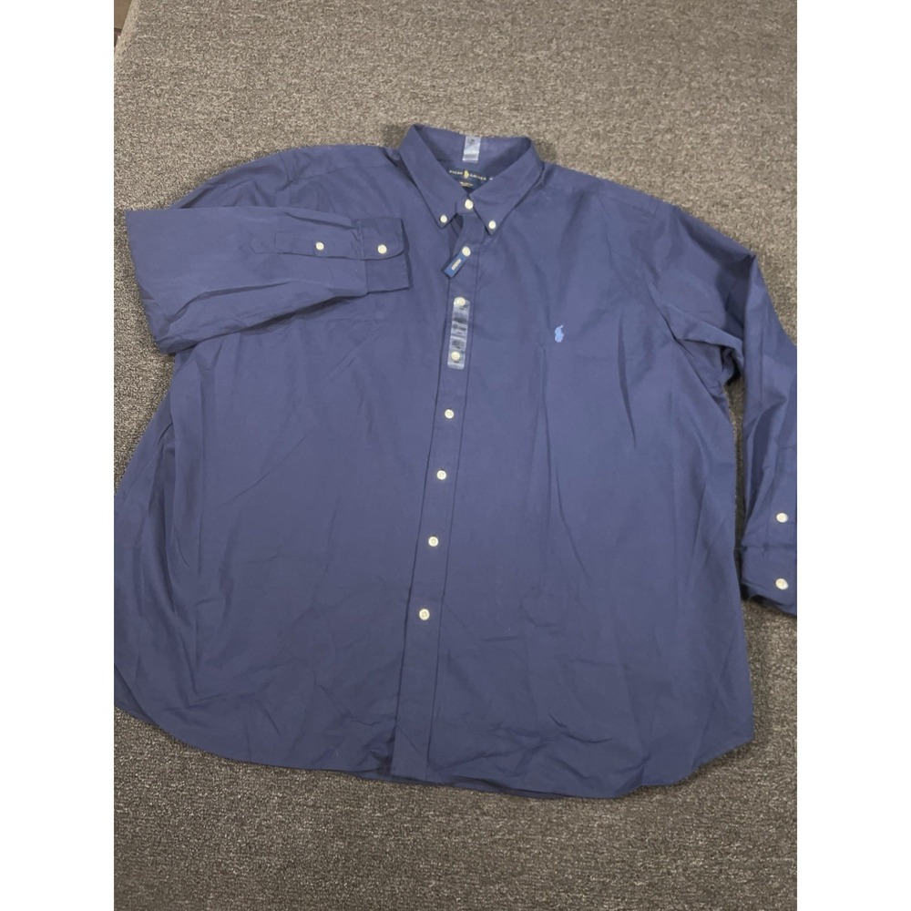 New Ralph Lauren Shirt Men 3XB Blue Button Down Dress Stretch Preppy Long Sleeve - Picture 2 of 6